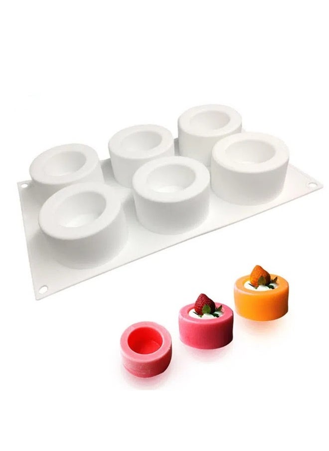yongsheng 6-Cavity Silicone Pudding Cake Molds - Mousse Cup Molds, Ice Cup Molds, Crystal Resin Flower Pot Molds,Silicone Molds Mousse Mold Round Cup Design Silicone Cake Molds Dessert Baking Tools Mousse Mould Kitchen Supplies ( Round Cup)  - Image 5