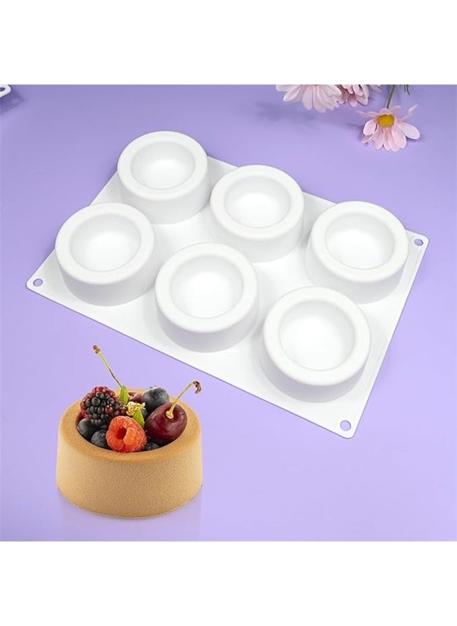 yongsheng 6-Cavity Silicone Pudding Cake Molds - Mousse Cup Molds, Ice Cup Molds, Crystal Resin Flower Pot Molds,Silicone Molds Mousse Mold Round Cup Design Silicone Cake Molds Dessert Baking Tools Mousse Mould Kitchen Supplies ( Round Cup)  - Image 4