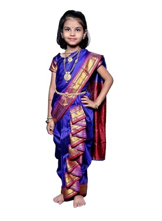 YOJAK CREATION Reddy to wear Shahi Mastani Nauvari Saree (5-6 Year, Blue) for Young Girls and Women, Festival Attendees, Traditional Event Participants - Image 1