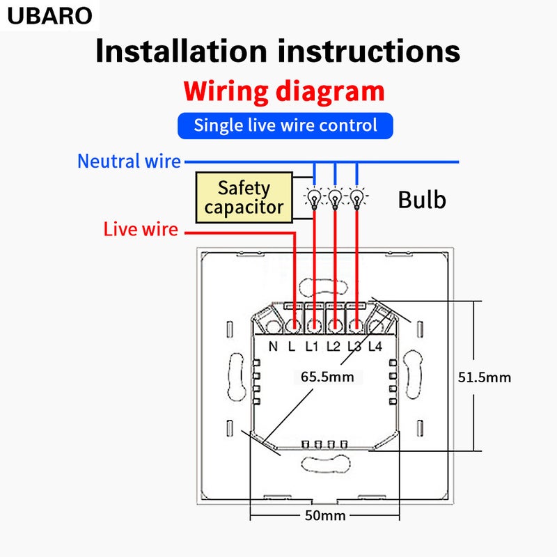UBARO WiFi Smart Switch with Voice Control, Works with Mainstream Smart Voice & Linkage Systems - Image 3