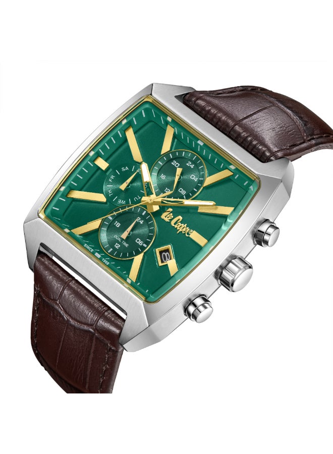 لي كوبر ساعة رجالية جلدية متعددة الوظائف . -  مم - Image 2