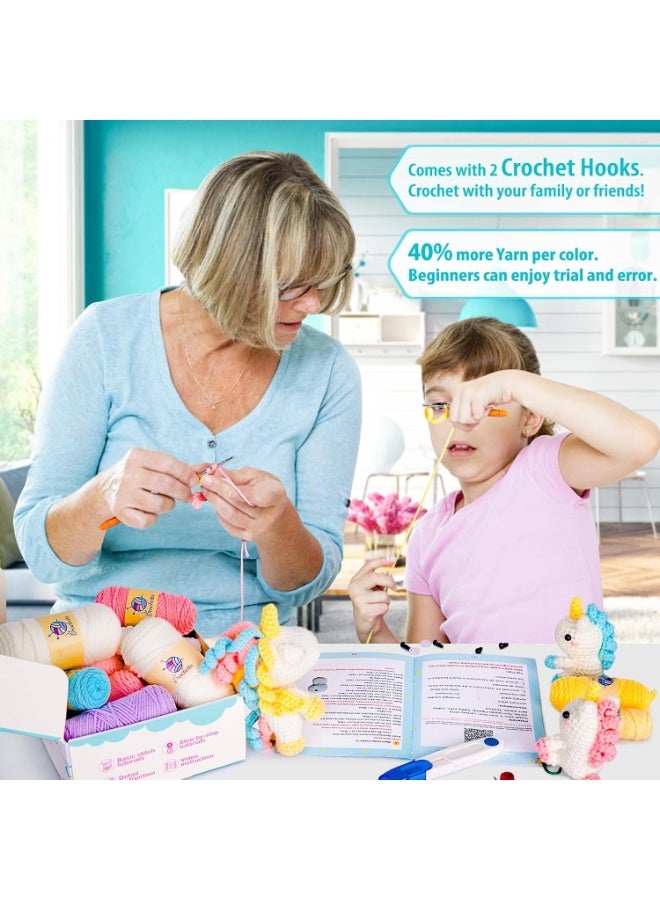 عربست مجموعة كروشيه للمبتدئين، مجموعة أميجورومي للحيوانات، مجموعة حياكة للمبتدئين، مجموعة كروشيه اصنعها بنفسك، مجموعة كروشيه حيوانات، مجموعة كروشيه منزلية، كروشيه خطوة بخطوة للكبار والصغار، 3 وحيد قرن جامبو - Image 5