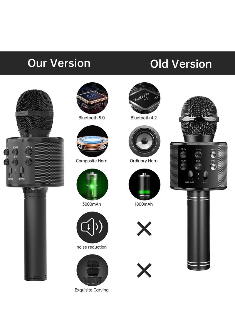 ELTRAZONE 2 Pack Wireless Bluetooth Karaoke Microphone for Kids – Portable Handheld Mic Speaker Machine in Black & Rose Gold, Great Gift for All Ages - Image 5