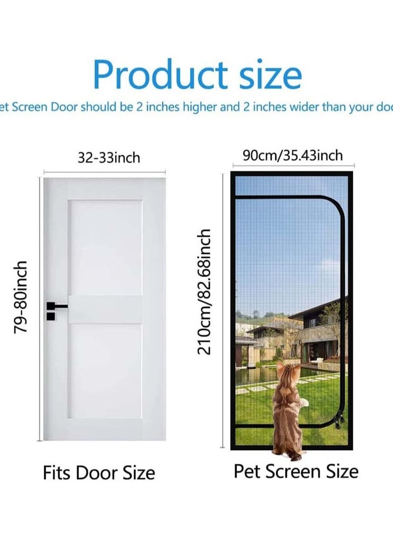 Pet Screen Door Thickened Cat Resistant Mesh Screen Door Strong Nano-Coating Anti-Scratch Screen Door Pet Door for Living Room Patio Cat Scratch Proof Screen with Zipper Closure 90x210cm - pzsku/Z423241A5C68FB3B6DE2FZ/45/_/1685606723/e7eafb4a-aecc-4d4a-a595-a9207b95e96e