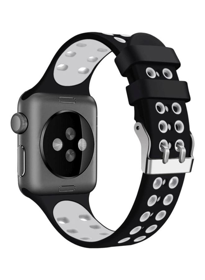 نيبمينينت سوار بديل لساعة أبل سيريس 1/2/3/4 قياس 40 مم أسود/ أبيض - Image 2