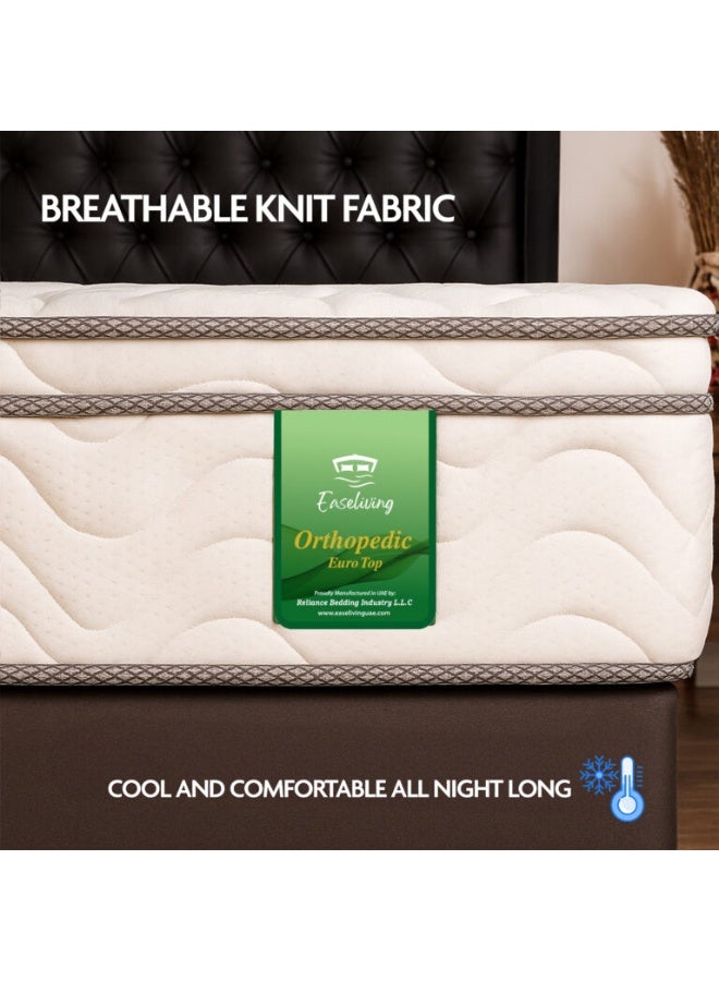 EASELIVING Orthopedic Super King Mattress - 26 cm Medium Firm Euro Top Mattress | Bonnell Spring Mattress with Breathable Fabric | Edge-to-Edge Support, Pressure Relief | 7-Year Warranty (200x200 cm) - Image 5