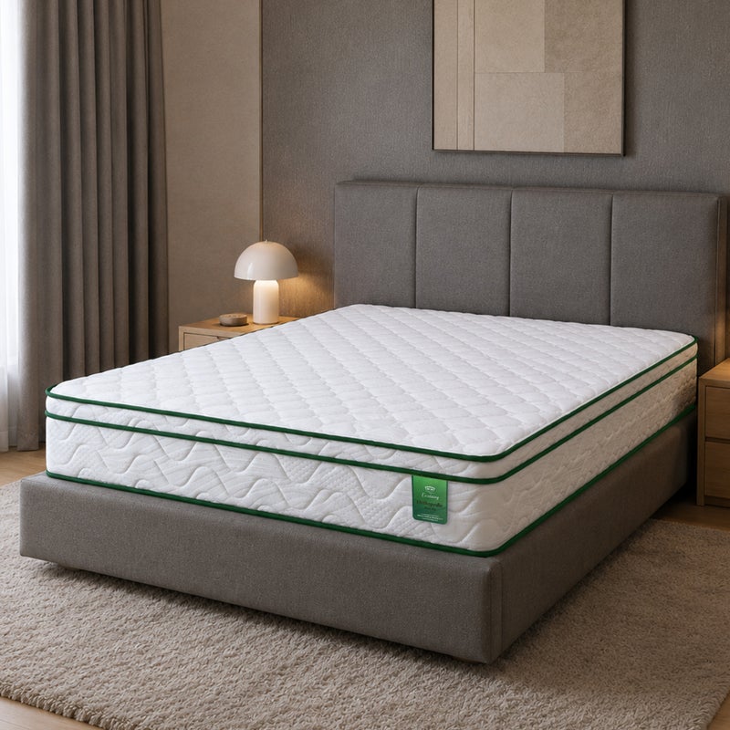 Easeliving Orthopedic Euro Top Mattress 200x200 cm - 26 cm Thick Medium Firm Bonnell Spring with Breathable Fabric & Edge Support | Super King Size Mattress for All Sleepers - Image 1