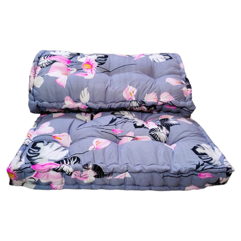 Deevine Craft 5-Inch Thick Cotton Quilt Box Mattress | Medium Firm Multicolour Mattress | Soft Cotton Rectangle Type Single Bed Mattress (3X6 ft, 72X36X5 Inches) - Grey Floral Print - Image 5