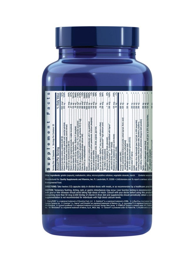 Life Extension Mix™ Capsules Without Copper, high Potency, Advanced Vitamin, Mineral, Fruit & Vegetable Formula, Vitamin B, C, D, E, for Whole-Body Health, Healthy Aging, Gluten-Free, 360 Capsules - Image 2