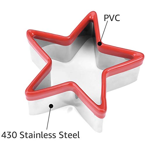 RUNHUAPPY Star Cookie Cutters Set of 3, Stainless Steel Star Shape Cutters for Sandwich Biscuit Fondant Cake Cheese - Image 3