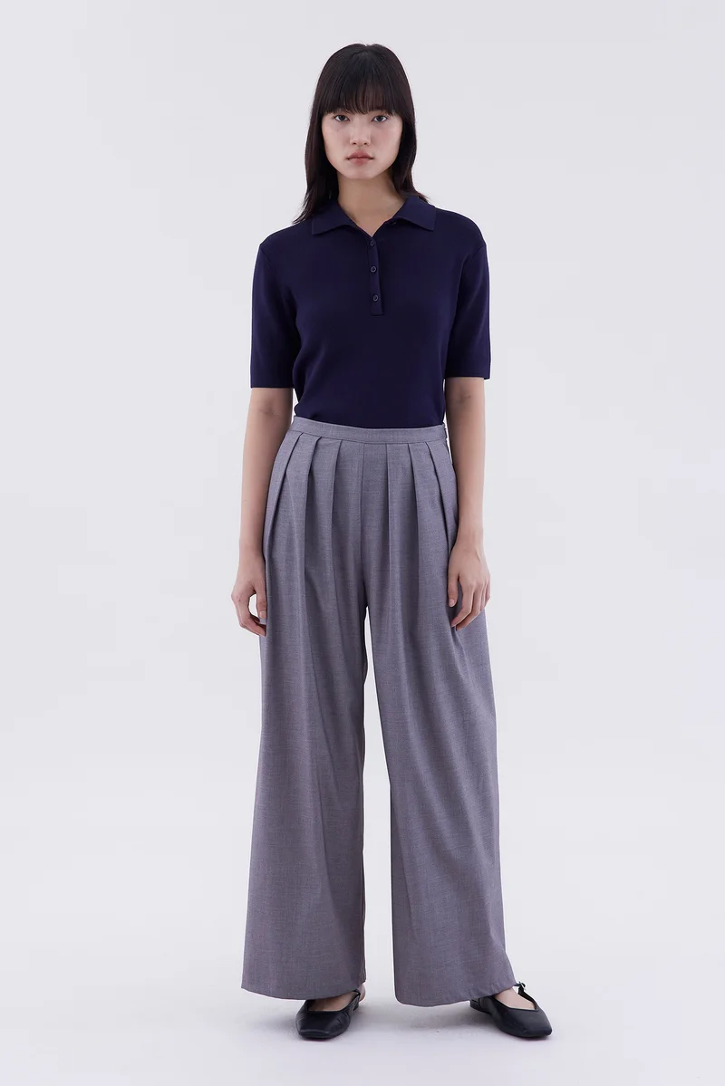 ذا اديتورز ماركت بنطلون زاندرا بليسيه بخصر متوسط