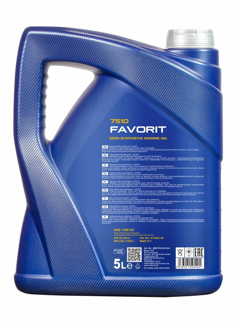 MANNOL Mannol Favorit 15W-50 5L  - Image 2