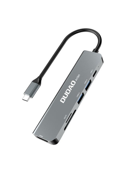 INET 6 IN 1 Mmultifunction USB C Hub PD USB to Type C Adapter HDMI 4K VGA Card Reader AUX Type C Hub Docking Station for MacBook Pro Air USB C Hub - A15H
