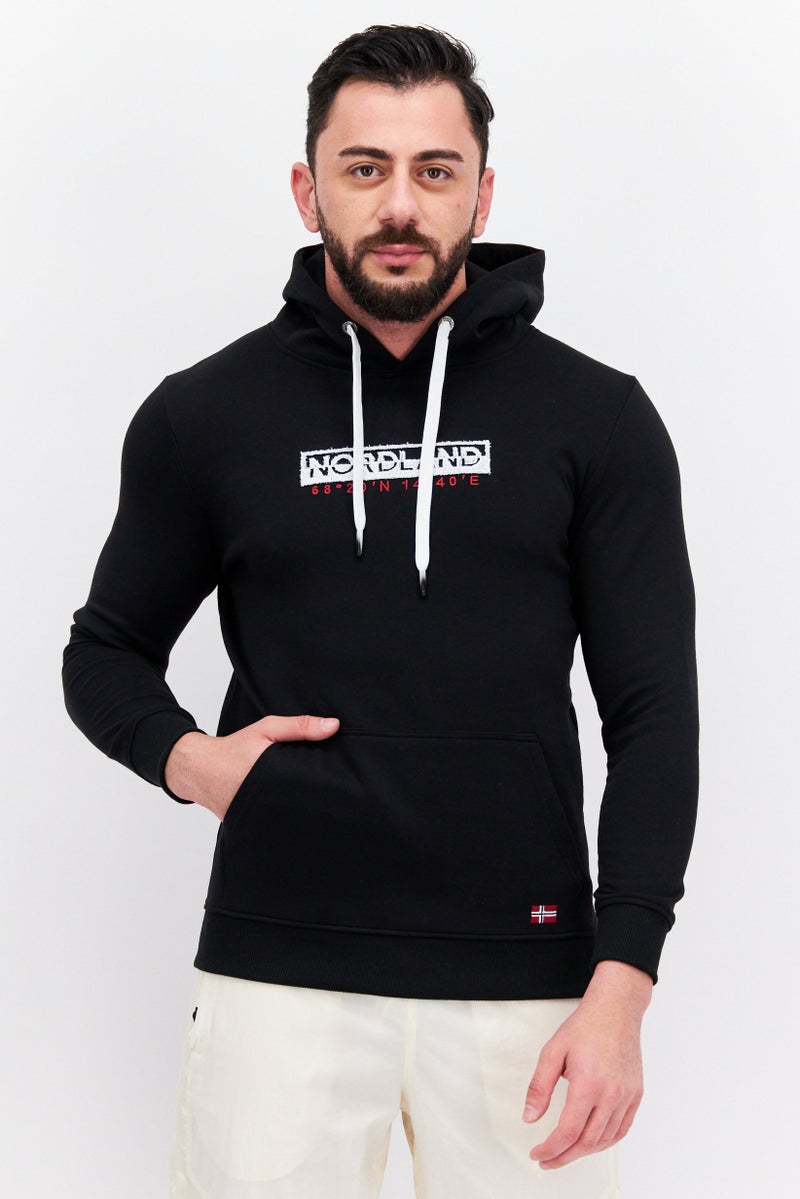 Nordland Men Sportswear Fit Long Sleeve Outdoor Hoodie Sweatshirt, Black - Image 1