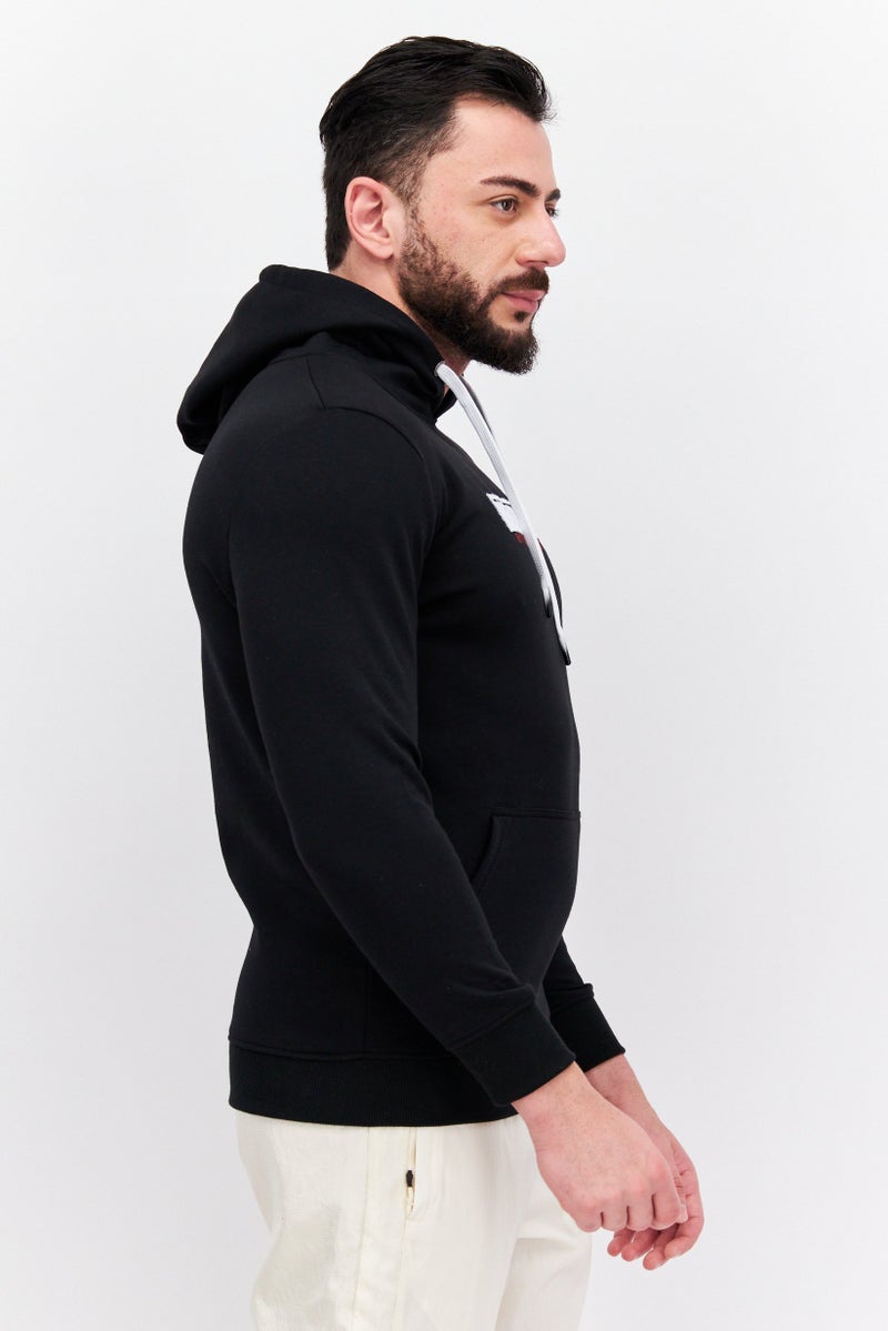 Nordland Men Sportswear Fit Long Sleeve Outdoor Hoodie Sweatshirt, Black - Image 2