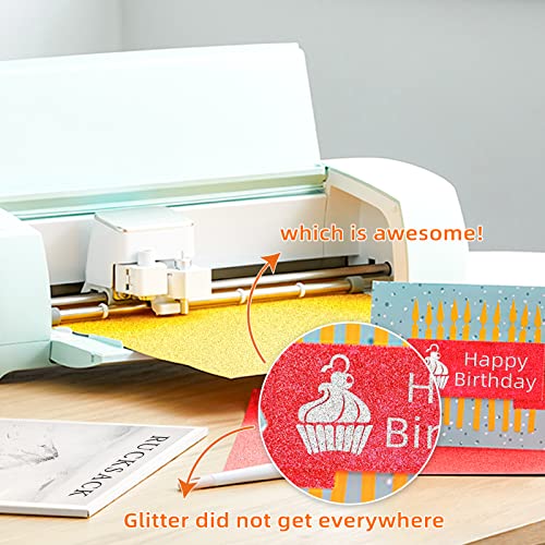 FIEIJ Glitter Cardstock Paper, 30 Sheets 250gsm Glitter Paper, Premium A4 Sparkle Shinny Craft Paper, 6 Colors Card Stock for DIY Projects, Crafts, Scrapbook, Birthday and Wedding Party Decor-Forever Green - Image 5