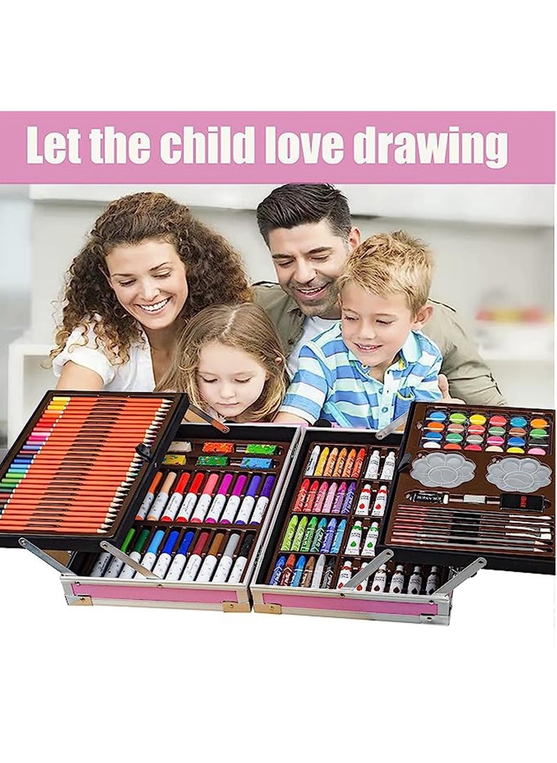 Generic - Artist Drawing & Painting Set,200 Pcs Art Kit Sketching Drawing Art Box with Oil Pastels, Crayons, Colored Pencils, Markers, Paint Brush, Watercolor Cakes, Sketchpad for Kids Toddlers (Blue) - Image 1