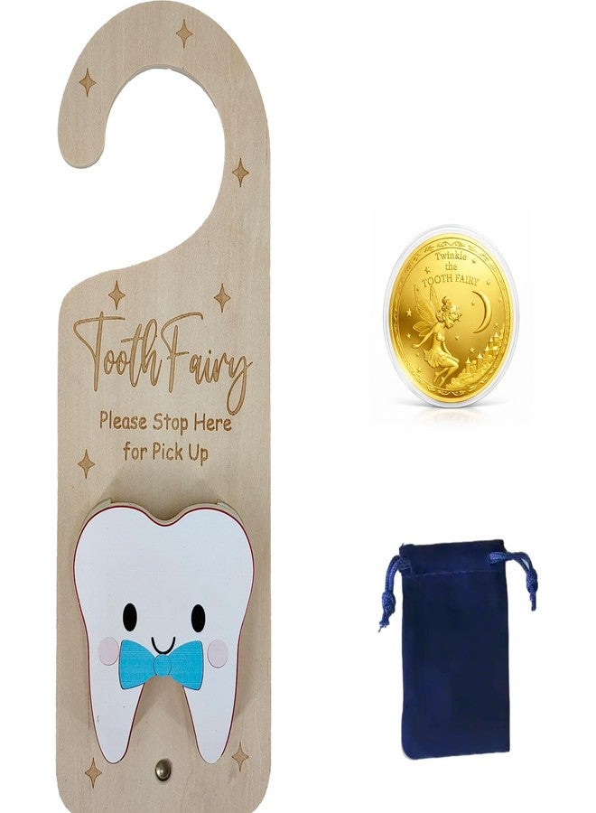 PAMBO Fairy Tooth Door Hanging Sign treasured keepsake to celebrate lost teeth and welcome the tooth fairy's surprise Hanger for birthdays and special milestones boys - Image 1