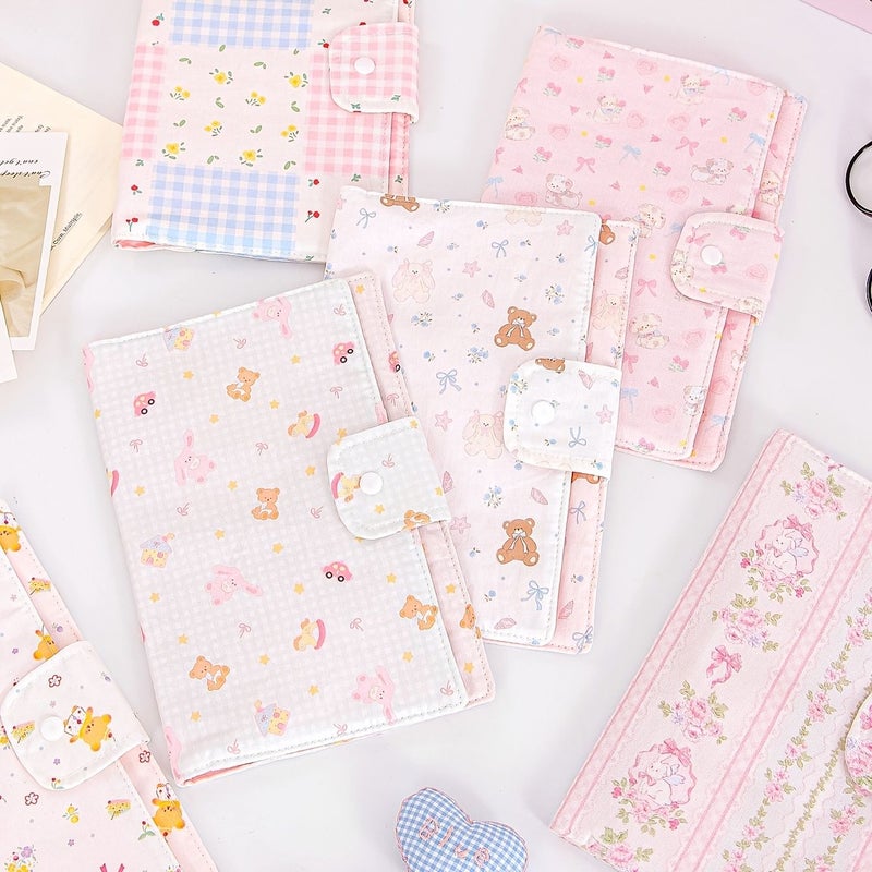 Blue And Pink Plaid Floral Bow Polyester Fiber Book Cover Padded Protector - Image 1