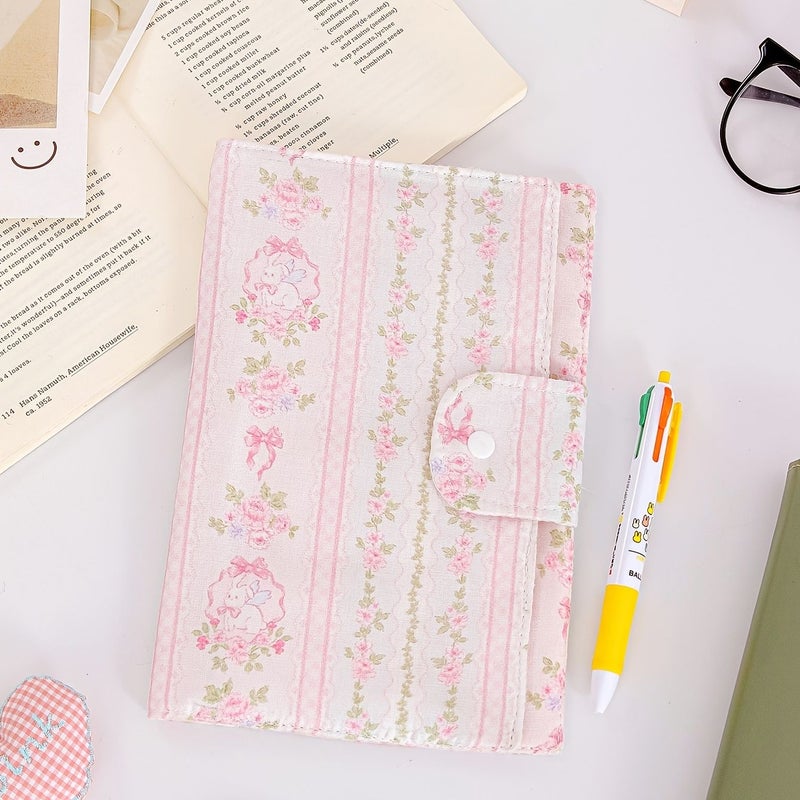 Blue And Pink Plaid Floral Bow Polyester Fiber Book Cover Padded Protector - Image 5