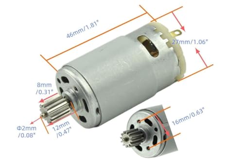 CHANCS 2PCS RS390 Electric Motor DC 12V 16000RPM 12 Gear Teeth Motor for Three-Wheeled Motorcycle Stroller with Replace RS-380 - Image 2