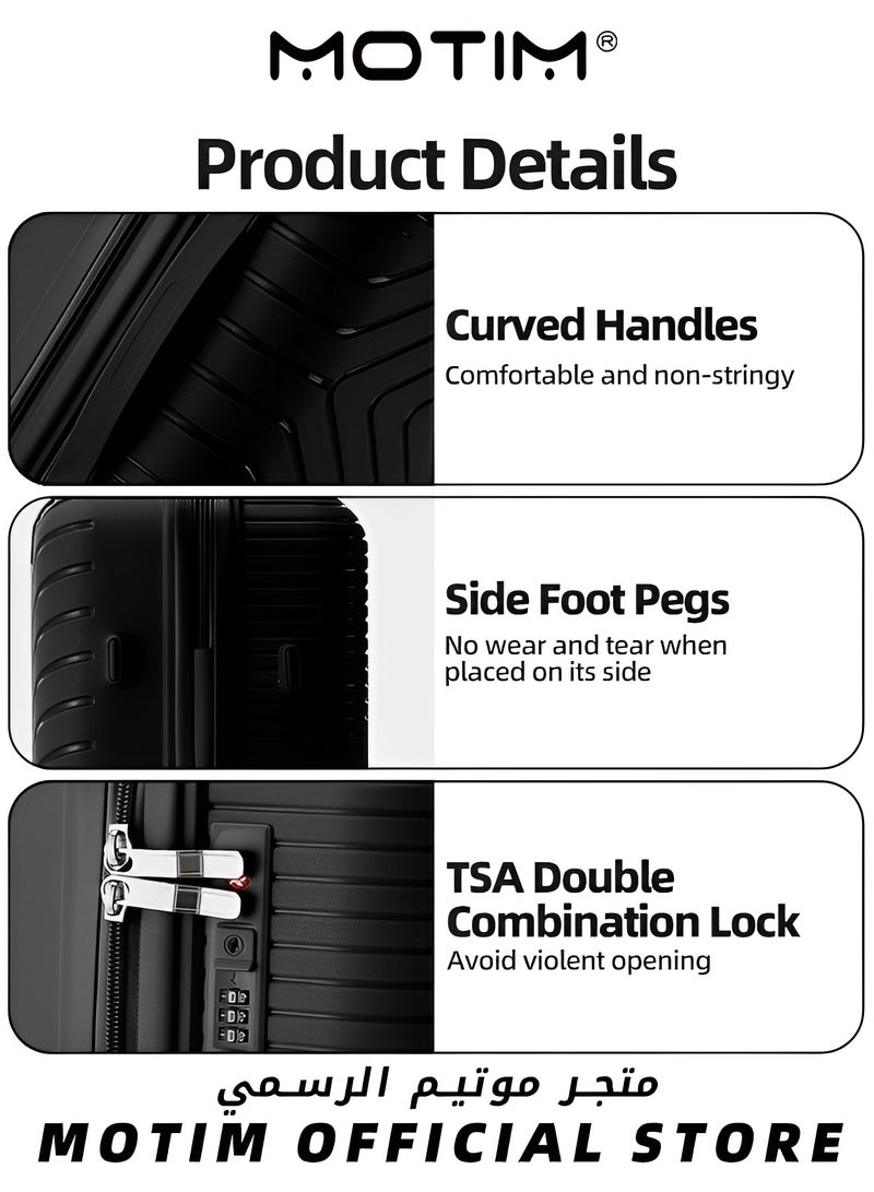 Motim Fashion Travel Luggage Lightweight Travel Bag Trolley With Premium ABS Material & Silent Spinner Wheels & TSA Lock & Nested Storage & Simple Lining Design for Business Travel - Image 5