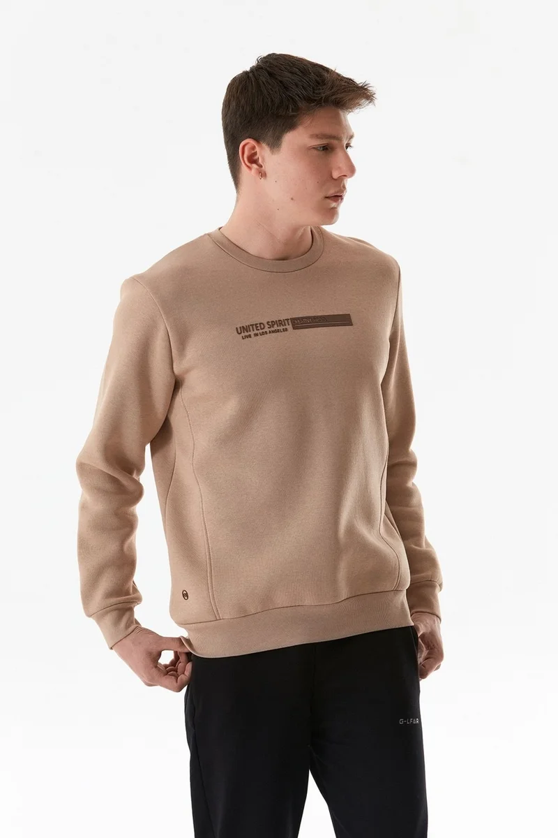 فولامودا Embossed Printed Crew Neck Sweatshirt