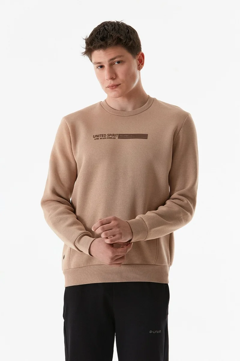فولامودا Embossed Printed Crew Neck Sweatshirt