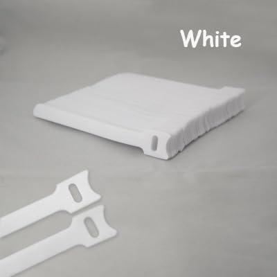OIVO INDIA OIVO INDIA 50PCS Fastening Cable Ties Reusable Premium 6Inch Adjustable Cord Ties Microfiber Cloth Cable Management Straps Hook Loop Cord Organizer Wire Ties Reusable White Colors  - Image 2