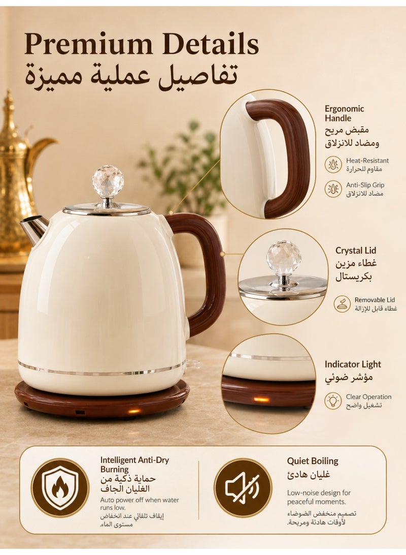 Three sheep Kettle with Boil Dry Protection, Detachable Power Base, Auto Shut Off, Fast Boil & Easy to Clean and Ideal for Hot Water, Tea or Coffee 1.7L - Image 4