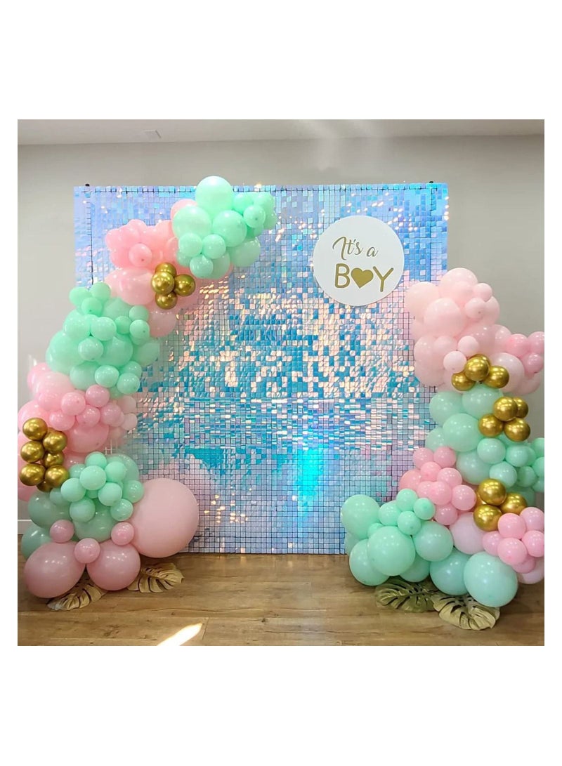 Royal Polar 24pcs Set Blue Shimmer Wall Backdrop Panel Glitter Bling Sequins Photo Backdrops Sheets Decor for Birthday Wedding Anniversary Engagement Bridal Shower Graduation Party  - Image 2