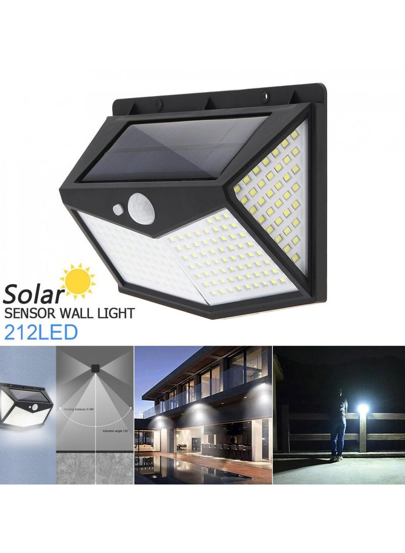 توبيز مصابيح الحائط الشمسية 212 LED تعمل بالطاقة الشمسية المقاومة للماء PIR مستشعر الحركة مصباح الجدار للحدائق الخارجية - Image 5