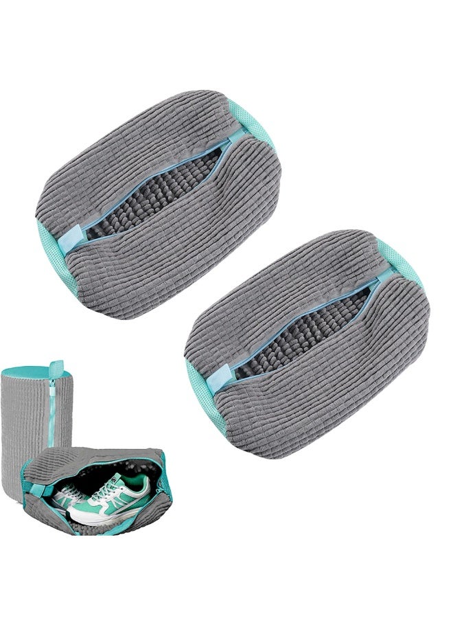 LEBOCADO Reusable Shoe Washing Bags for Washing Machine (2-Pack) - Protective Laundry Mesh Wash Bags with Secure Zipper Closure for All Shoe Types, Compatible with Top Front Loaders - Image 1