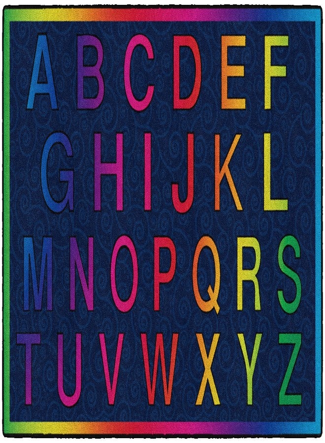 Flagship Carpets Cheery Alphabet Rainbow ABC Area Rug for Children's Classroom Mat, Playroom Carpet and General Educational Activities, 3' x 5', Multicolor - Image 1