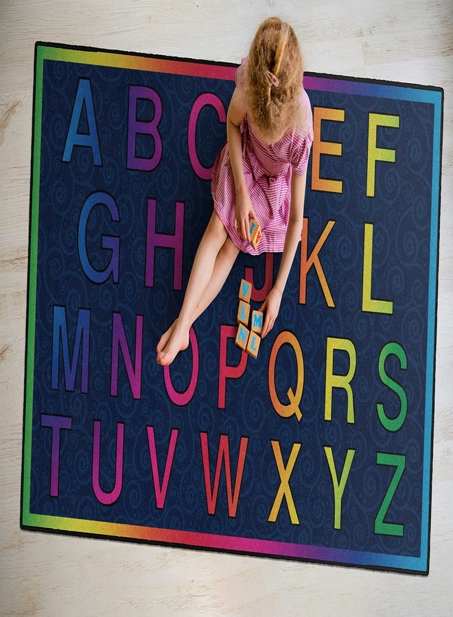Flagship Carpets Cheery Alphabet Rainbow ABC Area Rug for Children's Classroom Mat, Playroom Carpet and General Educational Activities, 3' x 5', Multicolor - Image 2