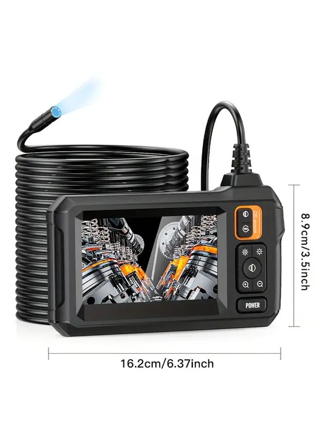 Orange Borescope Industrial Endoscope Camera With 4.3 LCD Screen 3 28ft Semi Rigid Inspection Camera 8 LED Lights For Automotive Air Conditioning And Plumbing Inspection Repair - Image 2