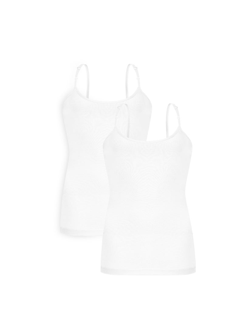 Mariposa Womens Camisole White  2 Pack - Image 1