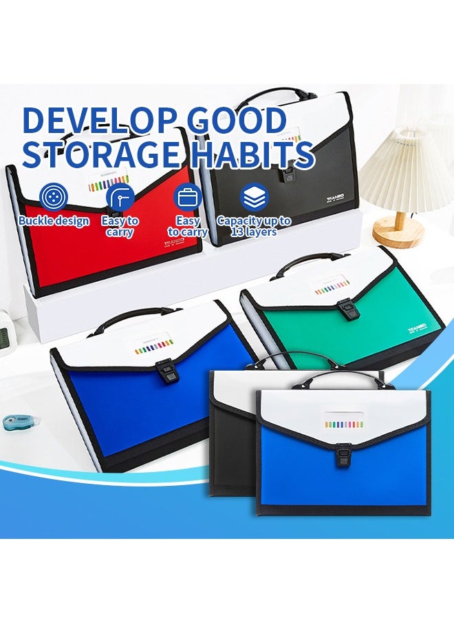 Generic - A4 Expanding File Folder PP Multi-layer Paper Document Organizer Office School Supplies Large Capacity Organ File Holder, Can store documents, invoices, receipts, books, stationery office supplies - Image 1