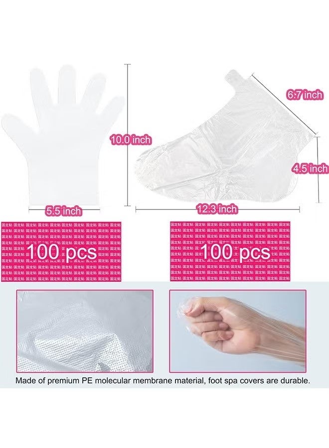 Paraffin Wax Liners for Feet and Hand, 200pcs Larger and Thicker Plastic Hand and Foot Bags, Plastic Paraffin Bath Mitt Glove and Sock Liners Paraffin Wax Mitts (paraffin gloves for hands and foot) - Image 3