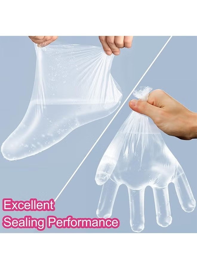 Paraffin Wax Liners for Feet and Hand, 200pcs Larger and Thicker Plastic Hand and Foot Bags, Plastic Paraffin Bath Mitt Glove and Sock Liners Paraffin Wax Mitts (paraffin gloves for hands and foot) - Image 5