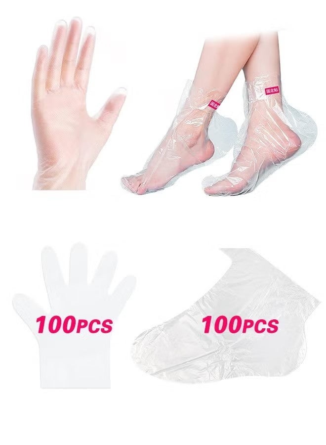 Paraffin Wax Liners for Feet and Hand, 200pcs Larger and Thicker Plastic Hand and Foot Bags, Plastic Paraffin Bath Mitt Glove and Sock Liners Paraffin Wax Mitts (paraffin gloves for hands and foot) - Image 1