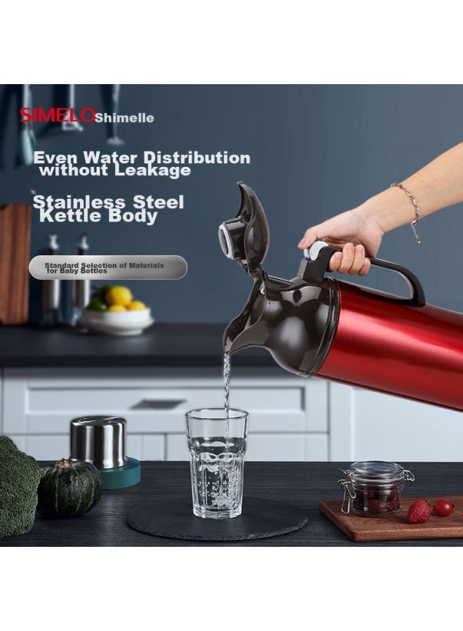 Simelo Insulated Thermos, Stainless Steel Hot Water Bottle, Glass Inner Liner, Kettle, New Beijing Warm Pot, 2000ml, Natural Color - Image 2