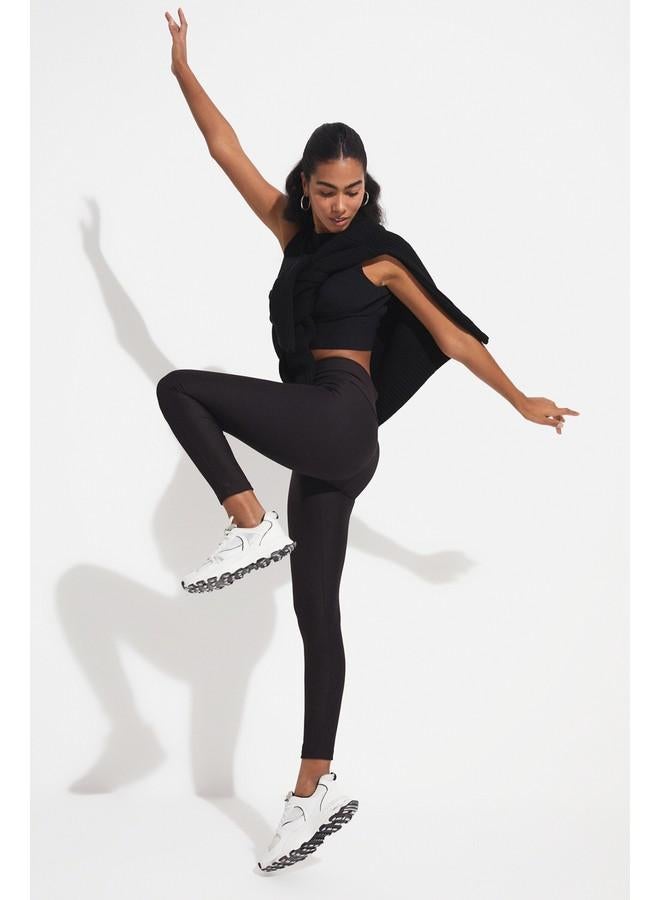 جون جوارب سوداء أساسية مضلعة من جوني - Image 1