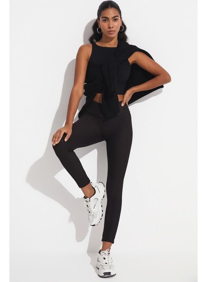 جون جوارب سوداء أساسية مضلعة من جوني - Image 2