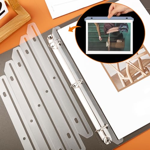 GDZRDFLH 60 Pcs Magazine Holders 3 Hole Punched Plastic Binder Accessories 3 Ring Binder Magazine Collection Storage for Magazines File Book Organizer Translucent White - Image 3