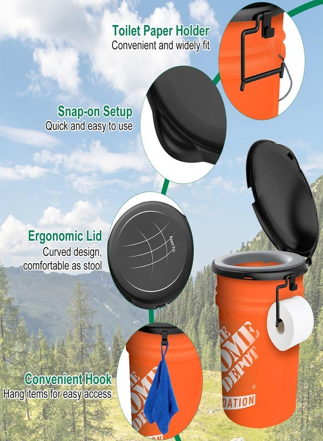 PAHTTO Bucket Toilet Seat with Cushion, 5 Gal Bucket Toilet Seat with Lid for Camping, Soft Cushion Toilet Seat with Storage Bags and Disposable Toilet Bags, Camping, Hiking, Emergency, Car, Boat - Image 3