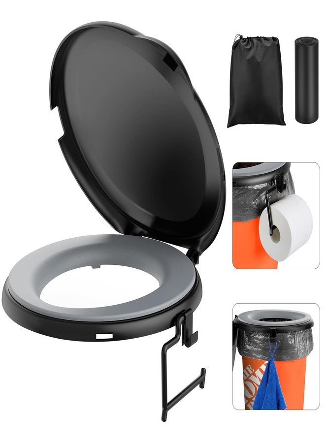 PAHTTO Bucket Toilet Seat with Cushion, 5 Gal Bucket Toilet Seat with Lid for Camping, Soft Cushion Toilet Seat with Storage Bags and Disposable Toilet Bags, Camping, Hiking, Emergency, Car, Boat - Image 1
