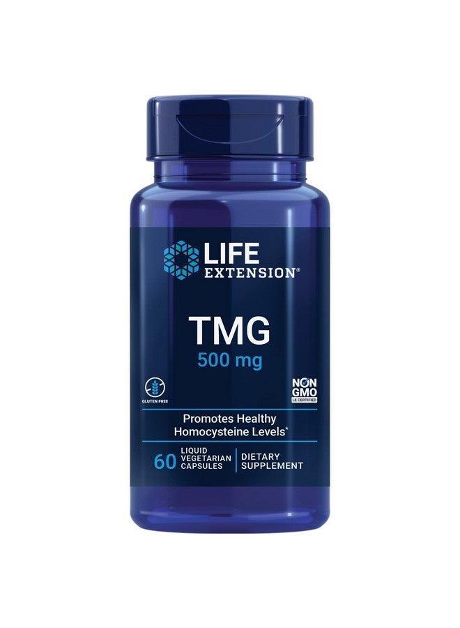 Life Extension Tmg 500 Mg Trimethylglycine For Healthy Homocysteine Levels Glutenfree Nongmo 60 Liquid Vegetarian Capsules - Image 1