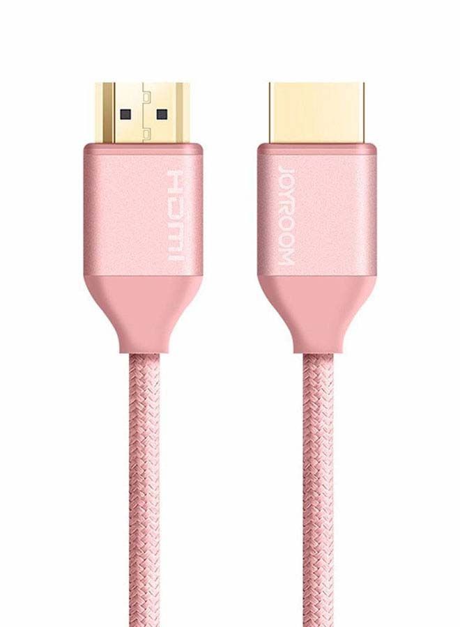 NIBEMINENT Zinc Alloy Nylon Braided HDMI 2.0 4K x 2K Cable Rose Gold - Image 1