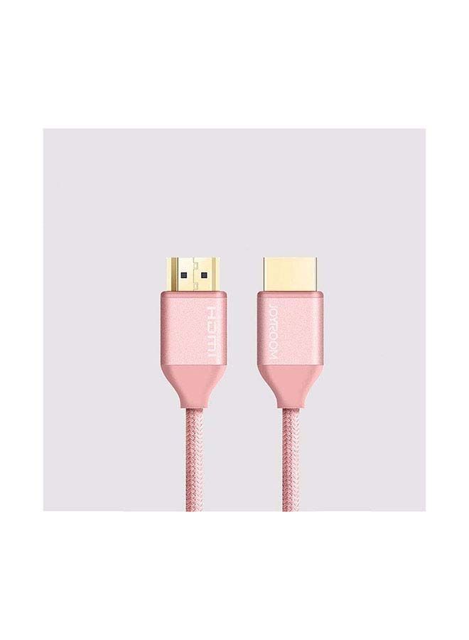 NIBEMINENT Zinc Alloy Nylon Braided HDMI 2.0 4K x 2K Cable Rose Gold - Image 3